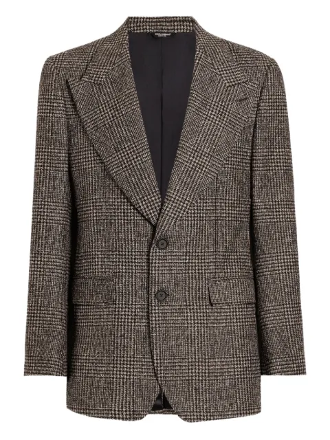 Dolce & Gabbana check-pattern buttoned-up blazer Brown G2VT5TFQMKD