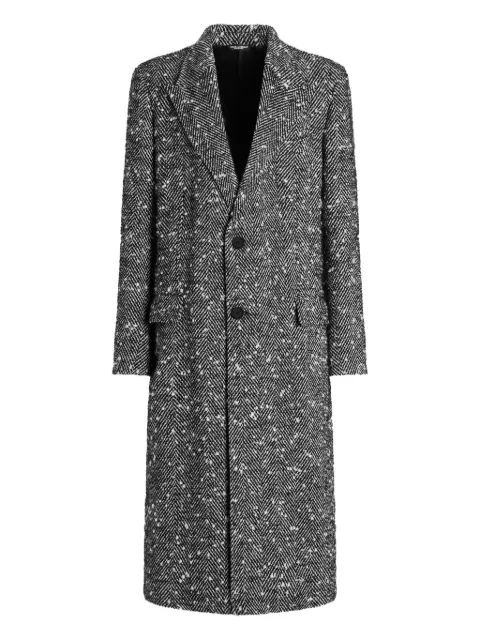 Dolce & Gabbana herringbone coat Black G052WTFCMC6