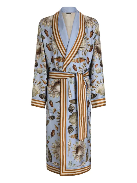 Dolce & Gabbana shell-patterned robe Blue G031TTHI1ZB