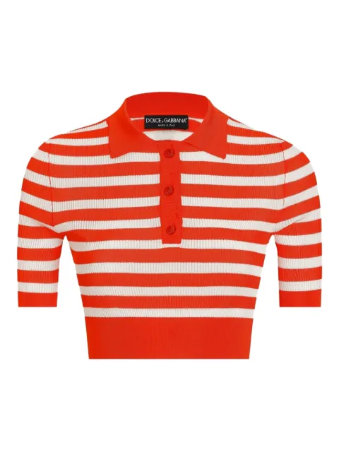 Dolce & Gabbana striped polo top White FXZ37ZJAIRR
