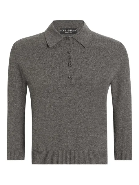 Dolce & Gabbana three-quarter polo top Grey FXZ32ZJDVC2