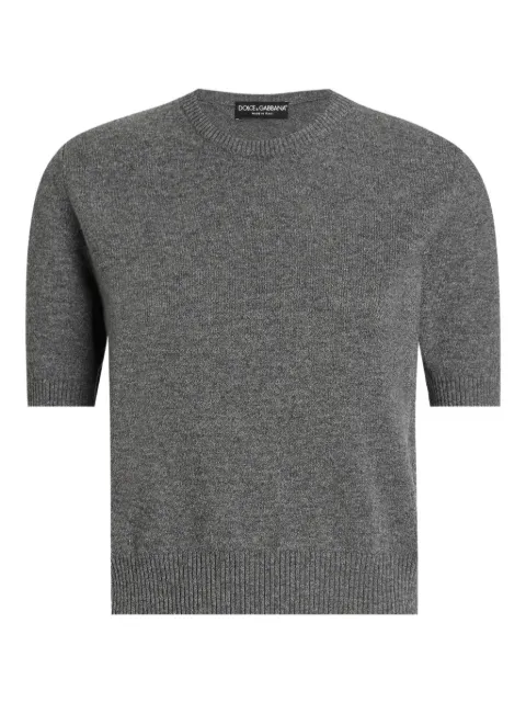 Dolce & Gabbana short-sleeve cashmere sweater Grey FXXA8ZJDVC2