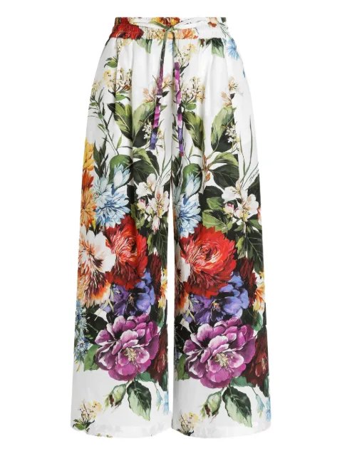 Dolce & Gabbana floral-print trousers White FTDCXTHS5TR