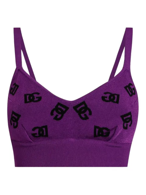 Dolce & Gabbana logo-motif crop top Purple FXT05TJGMB3