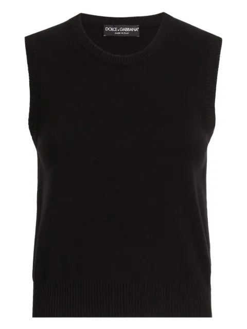 Dolce & Gabbana cashmere sleeveless top Black FXT61ZJDVC2