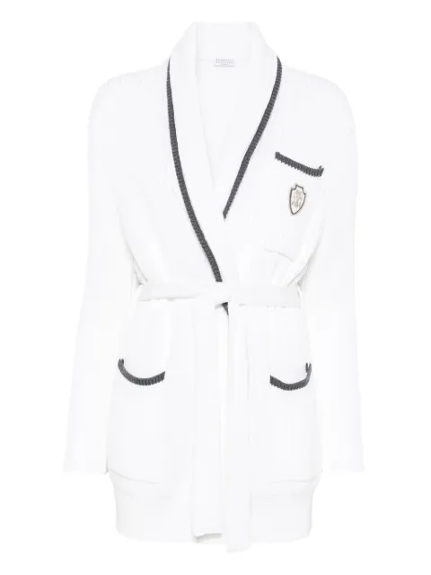 Brunello Cucinelli logo-patch cardigan White MSB581306CX747
