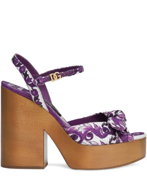 Dolce & Gabbana Majolica-print open-toe sandals Purple CZ0322A6514