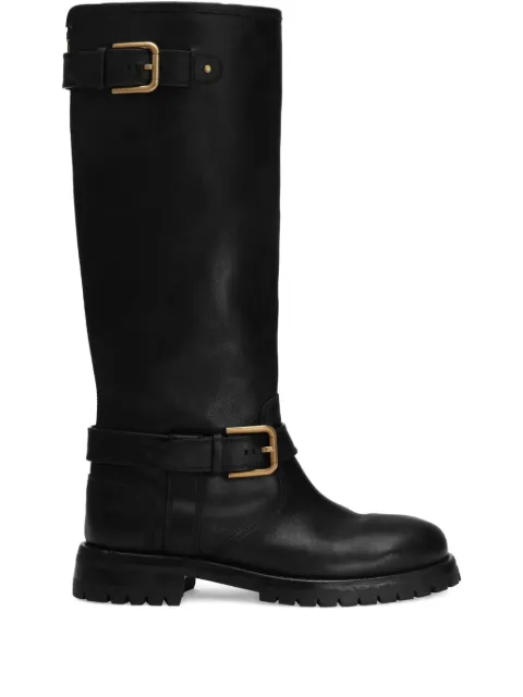Dolce & Gabbana buckle-detail knee-high boots Black CU1213AW352