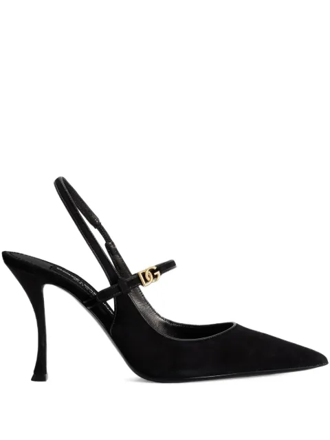 Dolce & Gabbana suede and nappa leather slingbacks Black CG0974AQ134