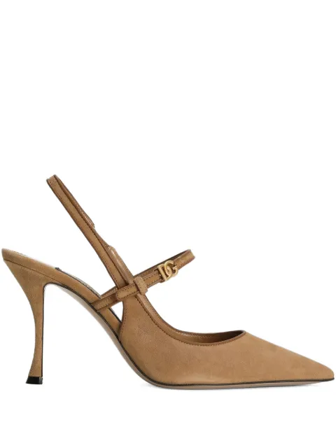 Dolce & Gabbana suede and nappa leather slingbacks pumps Neutrals CG0974AQ134