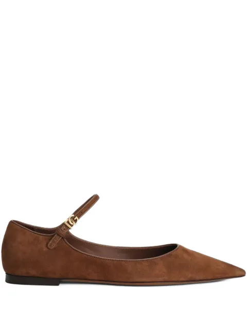 Dolce & Gabbana pointed-toe ankle-strap flats Brown CB0267AQ134