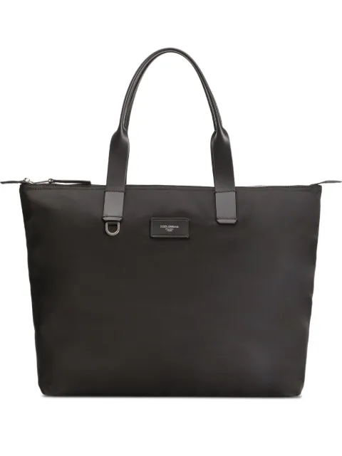 Dolce & Gabbana logo-plaque tote bag Black BM2375AN421