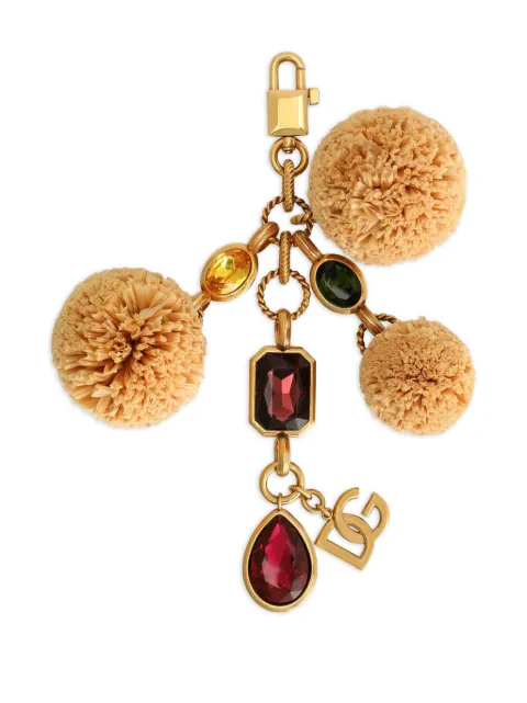 Dolce & Gabbana pom-pom charm keychain Gold BI3423AK374