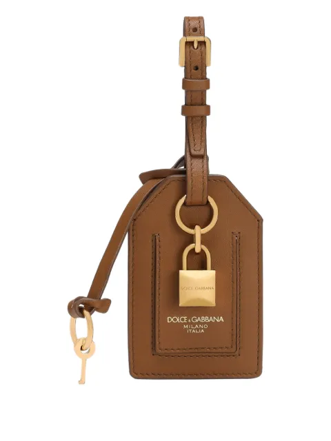 Dolce & Gabbana leather tag keyring Brown BI3417A9S25