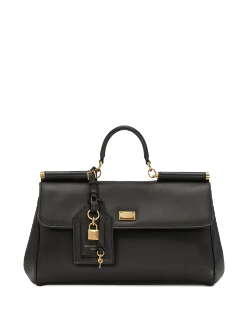Dolce & Gabbana medium My Sicily handbag in plongé calfskin Black BB7782B7321