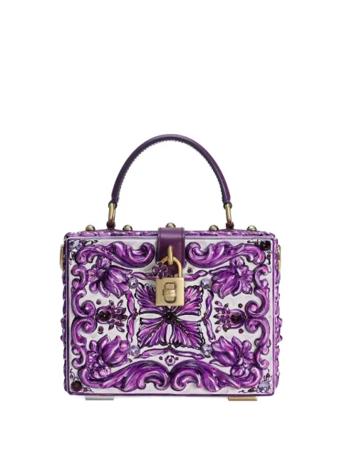Dolce & Gabbana Dolce Box Majolica-print tote bag White BB5970A9AC5