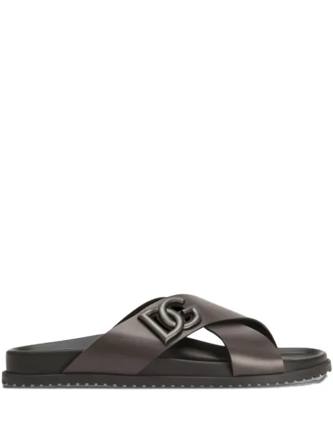 Dolce & Gabbana leather slides Brown A80525A9Q67