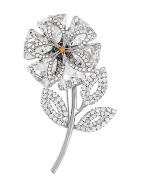Dolce & Gabbana rhinestone-embellished floral brooch Silver WPR7F4W1111