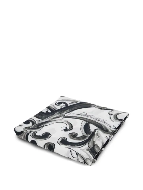 Dolce & Gabbana Majolica-print beach towel Black M0A27TFI5JR
