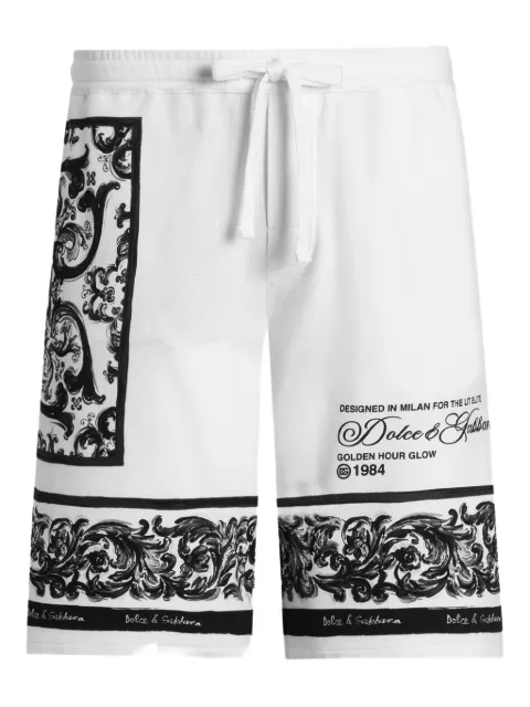 Dolce & Gabbana logo-print cotton shorts White GV37ATII7HN