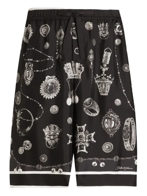 Dolce & Gabbana jewellery-print drawstring shorts Black GV37ATHI1ZR