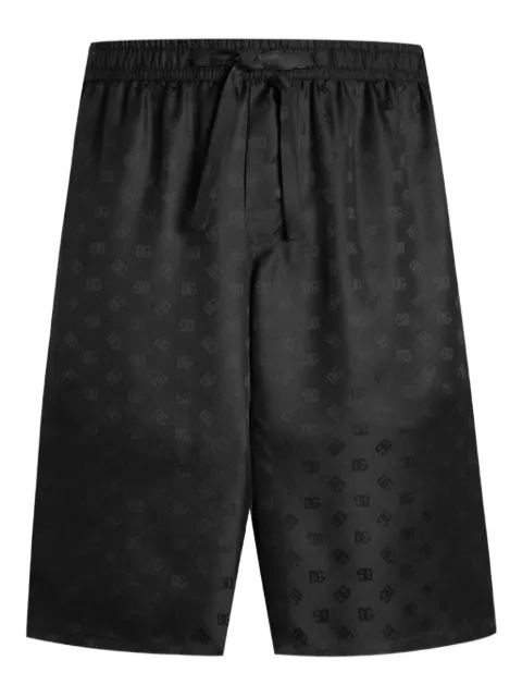 Dolce & Gabbana logo-jacquard silk shorts Black GV37ATFJ1JY