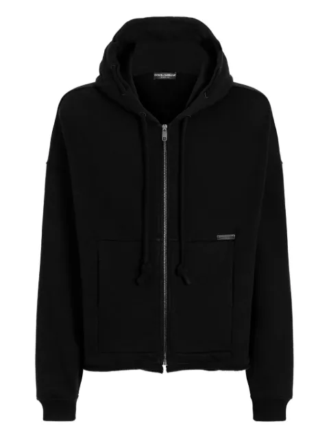 Dolce & Gabbana zip-up cotton hoodie Black G9BVJTG7PLA