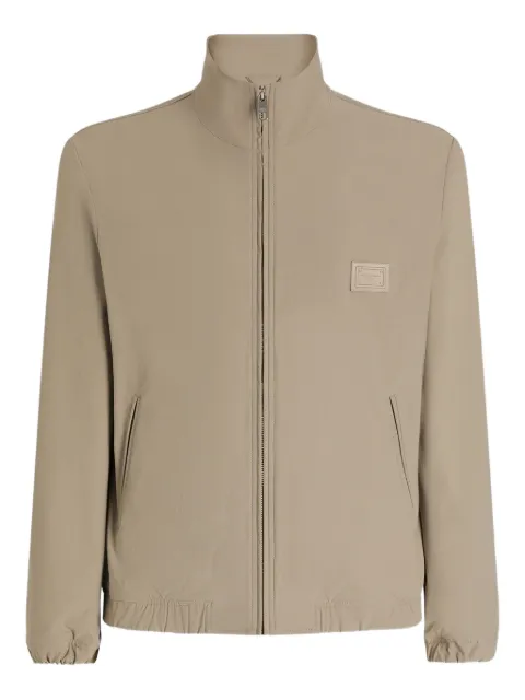 Dolce & Gabbana logo-patch lightweight jacket Neutrals G9BSKTFUUDD