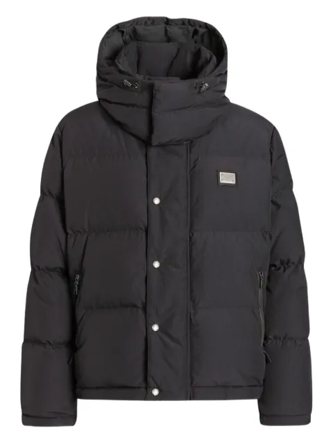 Dolce & Gabbana hooded puffer jacket Grey G9BRFTFUS28