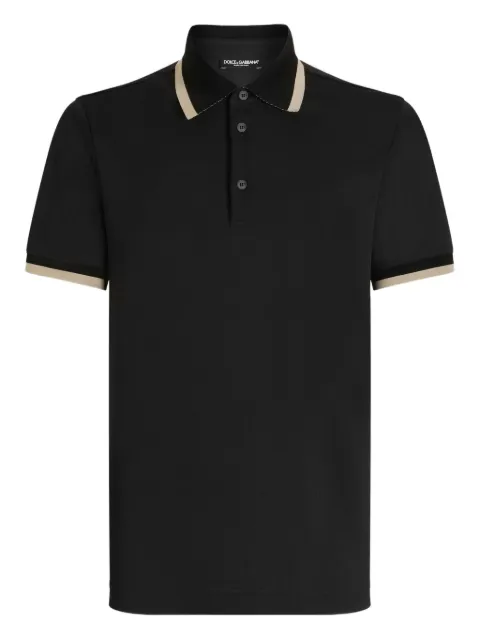 Dolce & Gabbana short-sleeved polo shirt Black G8SW8THU7VD