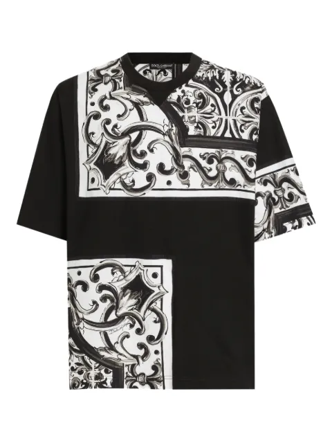 Dolce & Gabbana graphic-print cotton t-shirt Black G8SS5THU7SD