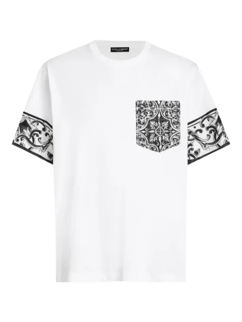 Dolce & Gabbana Majolica-print T-shirt White G8SB2TG7O8Y