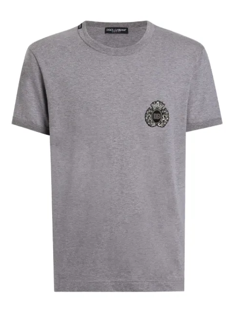 Dolce & Gabbana embellished crew-neck T-shirt Grey G8PV1ZG7PJ6