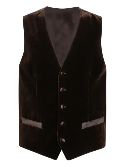 Dolce & Gabbana velvet waistcoat Brown G702UTFUVG7