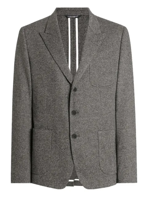 Dolce & Gabbana single-breasted herringbone blazer Grey G2VH2TFC7AY