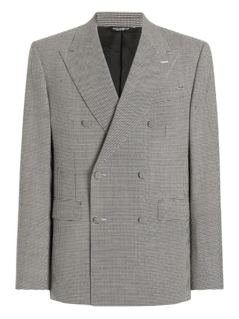 Dolce & Gabbana houndstooth double-breasted blazer Black G2VD9TFQZAG