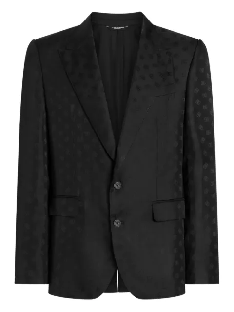 Dolce & Gabbana logo-jacquard blazer Black G2UQ8TFJ1JY