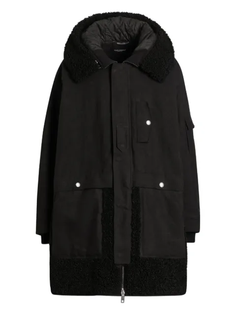 Dolce & Gabbana hooded fleece-lined parka Black G053WTHUMVU