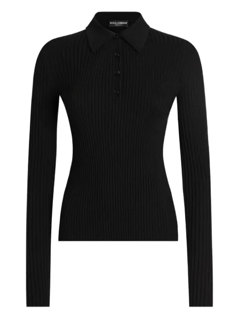 Dolce & Gabbana ribbed wool pullover Black FXZ39TJDVDC