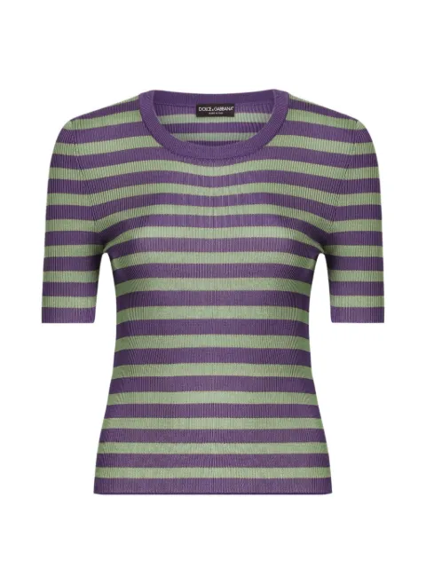 Dolce & Gabbana striped knitted top Green FXXAAZJAIRR