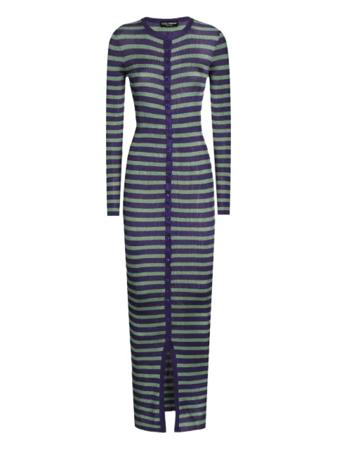 Dolce & Gabbana striped knitted maxi dress Green FXVC8ZJAIRR