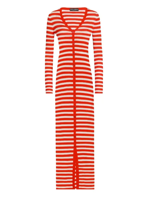 Dolce & Gabbana striped knitted maxi dress Red FXVC7ZJAIRR