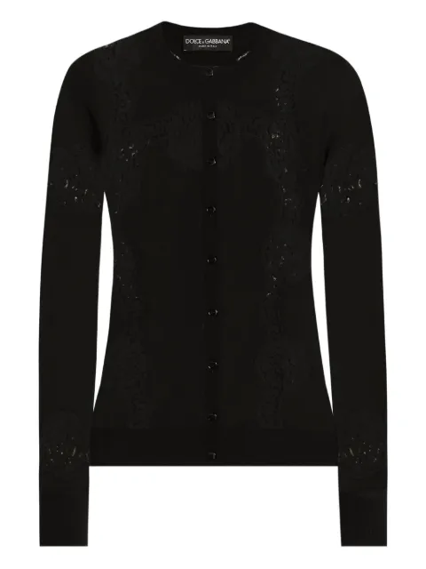 Dolce & Gabbana lace-panel cardigan Black FXV05TJDVCS