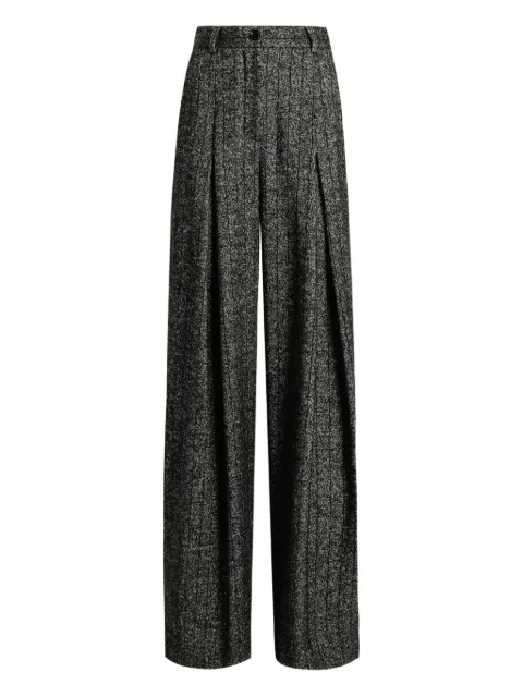 Dolce & Gabbana pleated tweed trousers Black FTDC7TFRZAN