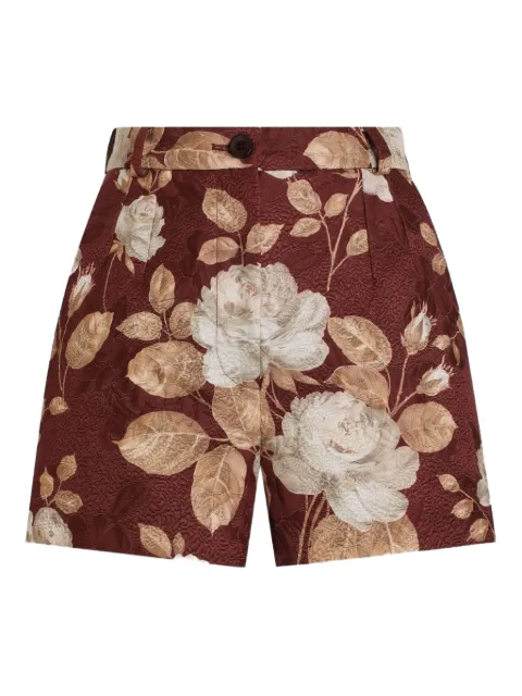 Dolce & Gabbana rose-print brocade shorts Red FTDCITFSTBR