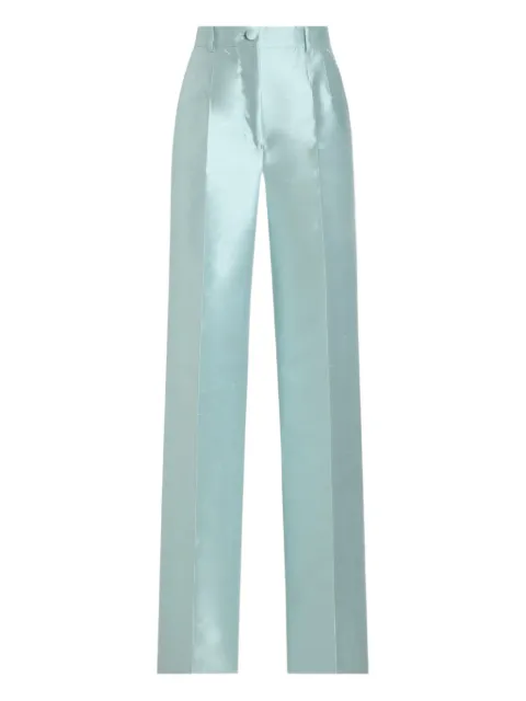 Dolce & Gabbana Shantung silk trousers Blue FTDDWTFU1JK