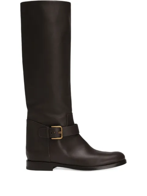 Dolce & Gabbana buckle-strap leather boots Brown CU1221AO831