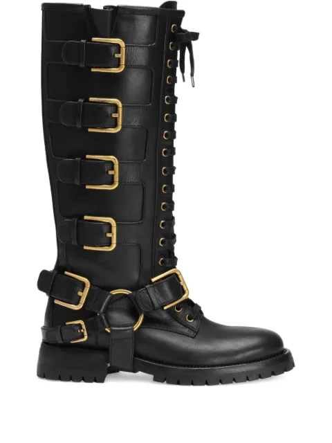 Dolce & Gabbana buckle-embellished knee-high boots Black CU1212AO018