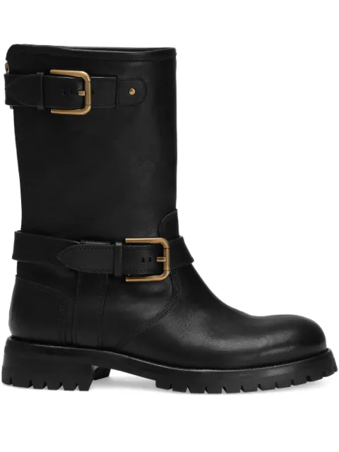 Dolce & Gabbana buckle-detail knee-high boots Black CT1081AW352