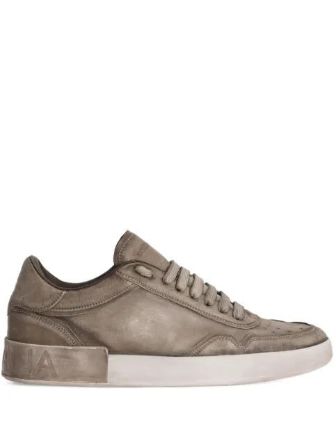Dolce & Gabbana Portofino leather lace-up trainers Grey CS2378AW467